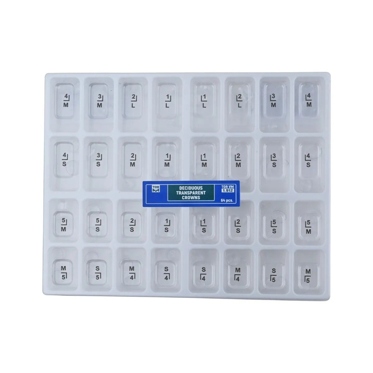 Tor VM Transparent Crowns 64 pcs- Deciduous No 1.912